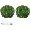 Buchsbaum-Kugelnetz SET von 2 - 100 LED Warm-Weiß Ø 90cm - Strauch
