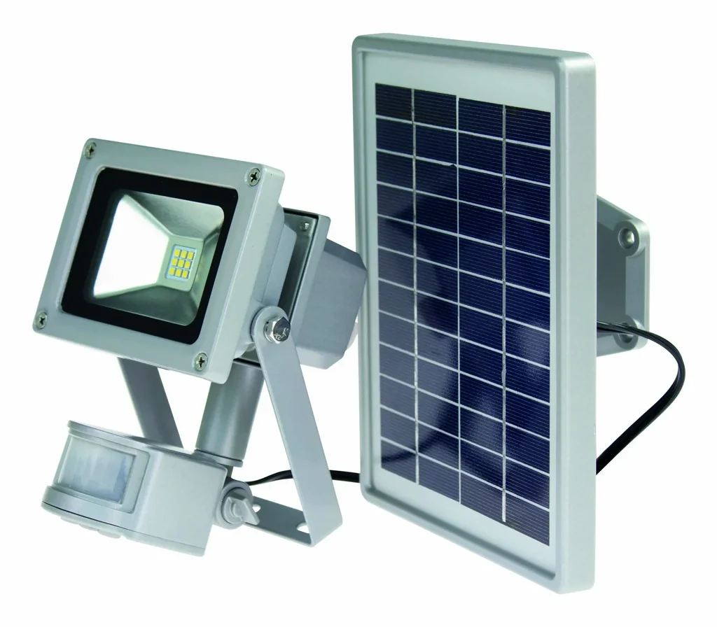 LED-Strahler Slimline 10W mit SOLAR-Panel und Bewegungsmelder