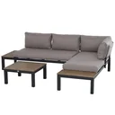 3-teiliges Gartenmöbel-Set mit Beistelltisch, Sofa mit Kissen, Outdoor, Aluminium, 164 x 74 x 69 cm