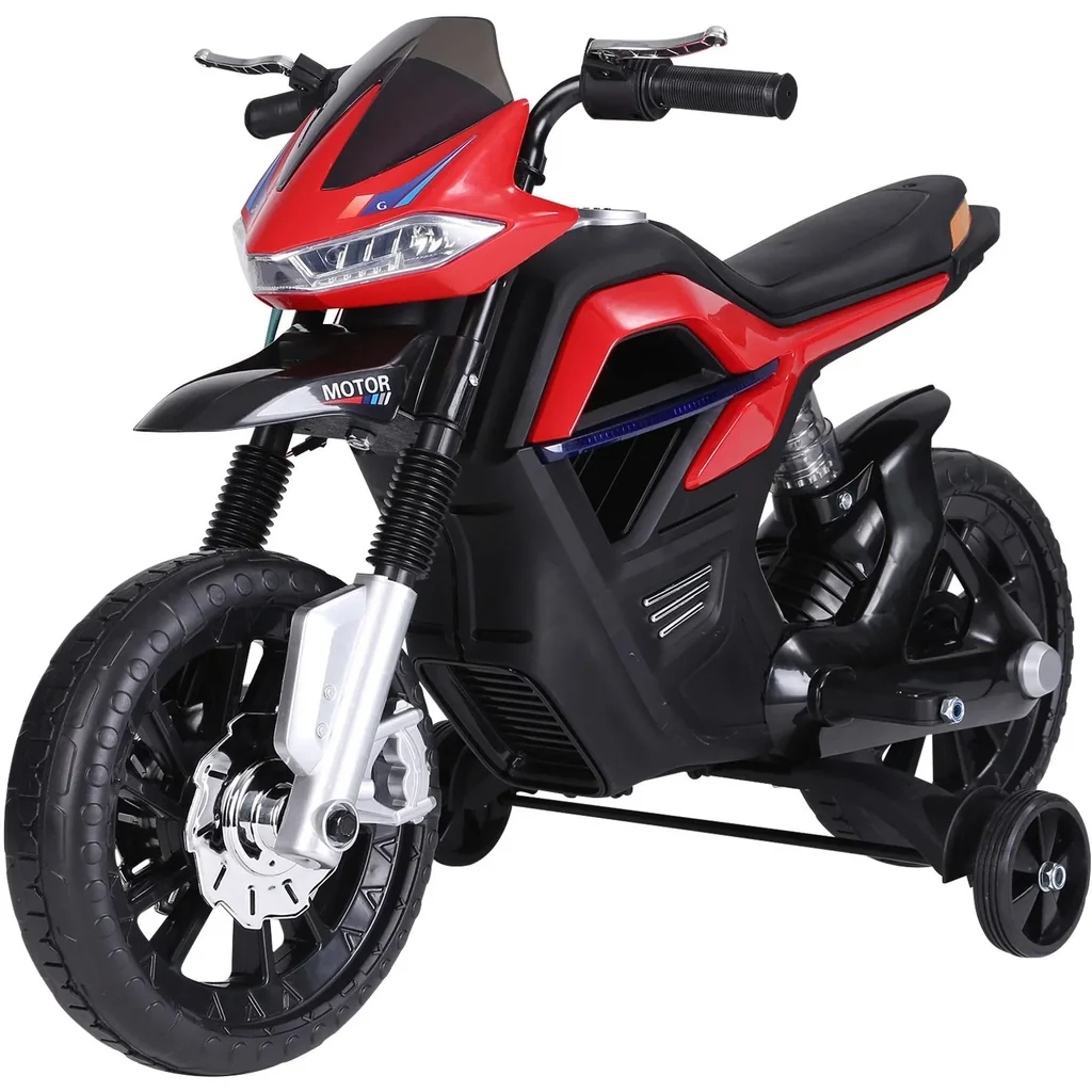 Elektro-Motorrad Motorrad für Kinder ab 3 Jahren Elektrofahrzeuge 3 km/h PP Rot 105 x 52,3 x 62,3 cm