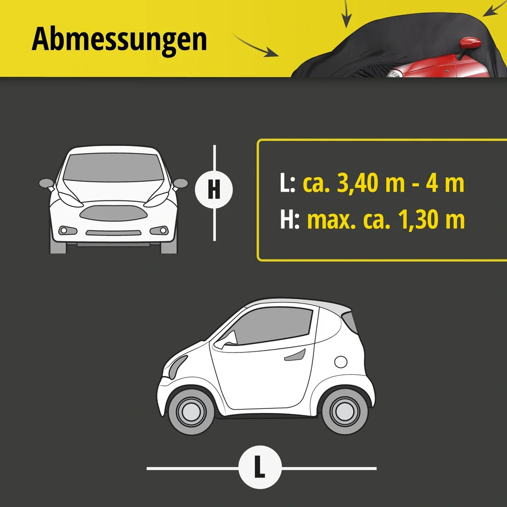 Autoabdeckplane indoor soft - Größe 1 - 401 x 400 x 130 cm - PES - Elasthan