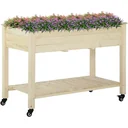 Hochbeet mit Rädern und Regalboden Natur
