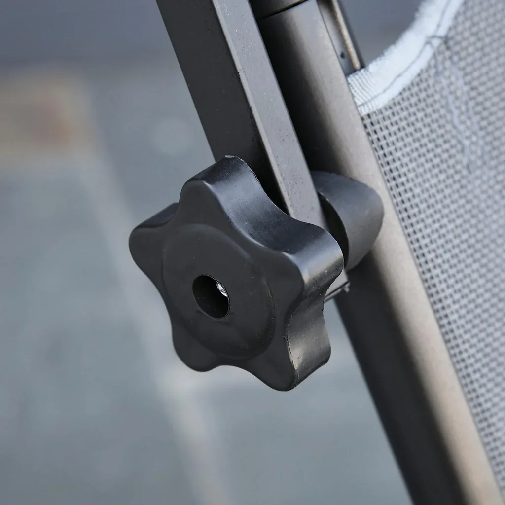 Gartenliege mit Sonnenschutz dunkelgrau