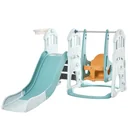 3 in 1 Kinderrutsche Kinderschaukel Set Spielturm für Kinder 18 bis 48 Monaten Kinder Spielplatz mit Basketballkorb HDPE