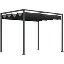 Pavillon/Gartenüberdachung - mit Schiebedach - Polyester - Schwarz - 298 x 213 x 222 cm