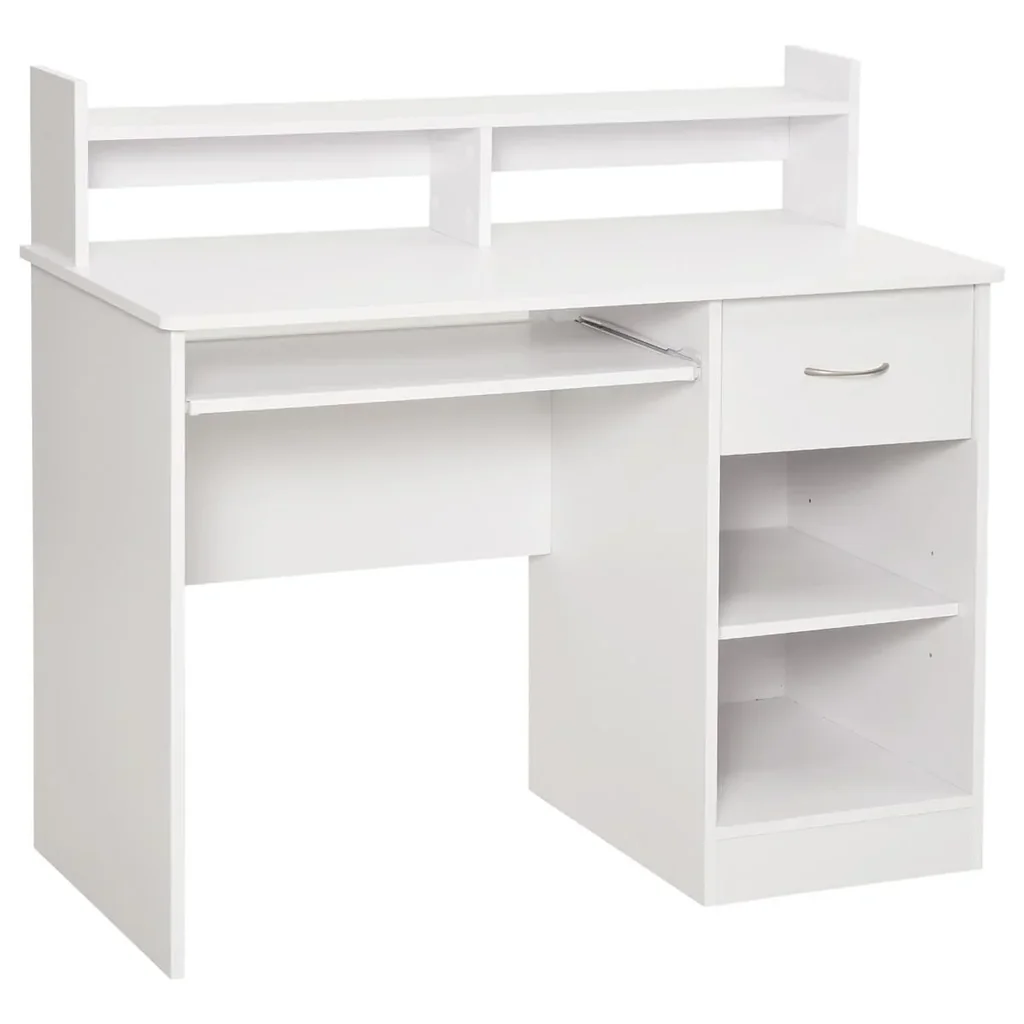 Computertisch Bürotisch Gamingtisch PC-Tisch mit Schublade E1 Spanplatte Weiß 104 x 48 x 95,5 cm