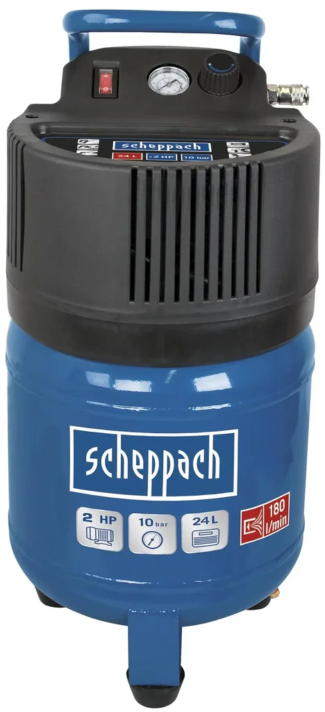 Kompressor HC24 V - 24 L - 10 bar - 230 Volt, inklusive 5-teiligem Druckluft-Werkzeug-Set