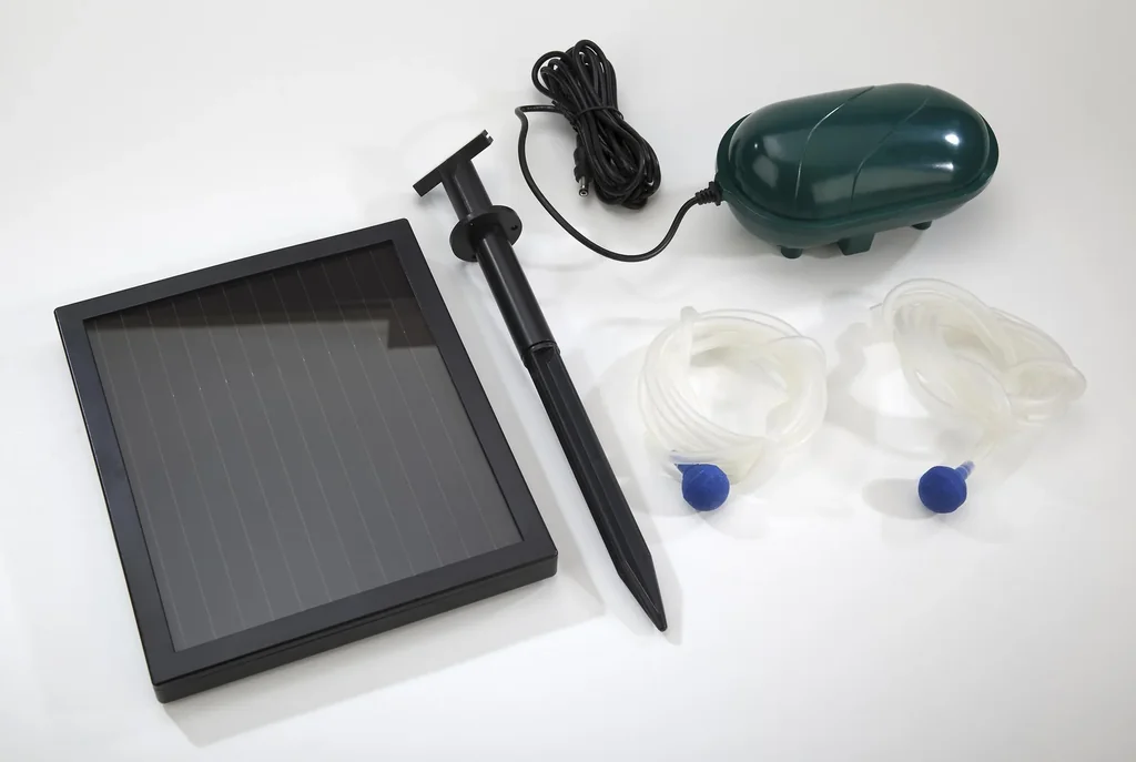 Solar Teichbelüfter mit zwei Luftsteinen
