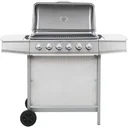 Gasgrill mit 6 Kochstellen Stahl silber