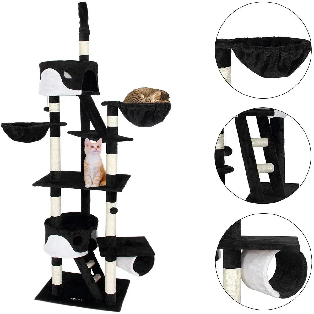 Kratzbaum, Deckenhöhe 240 - 260 cm schwarz-weiß