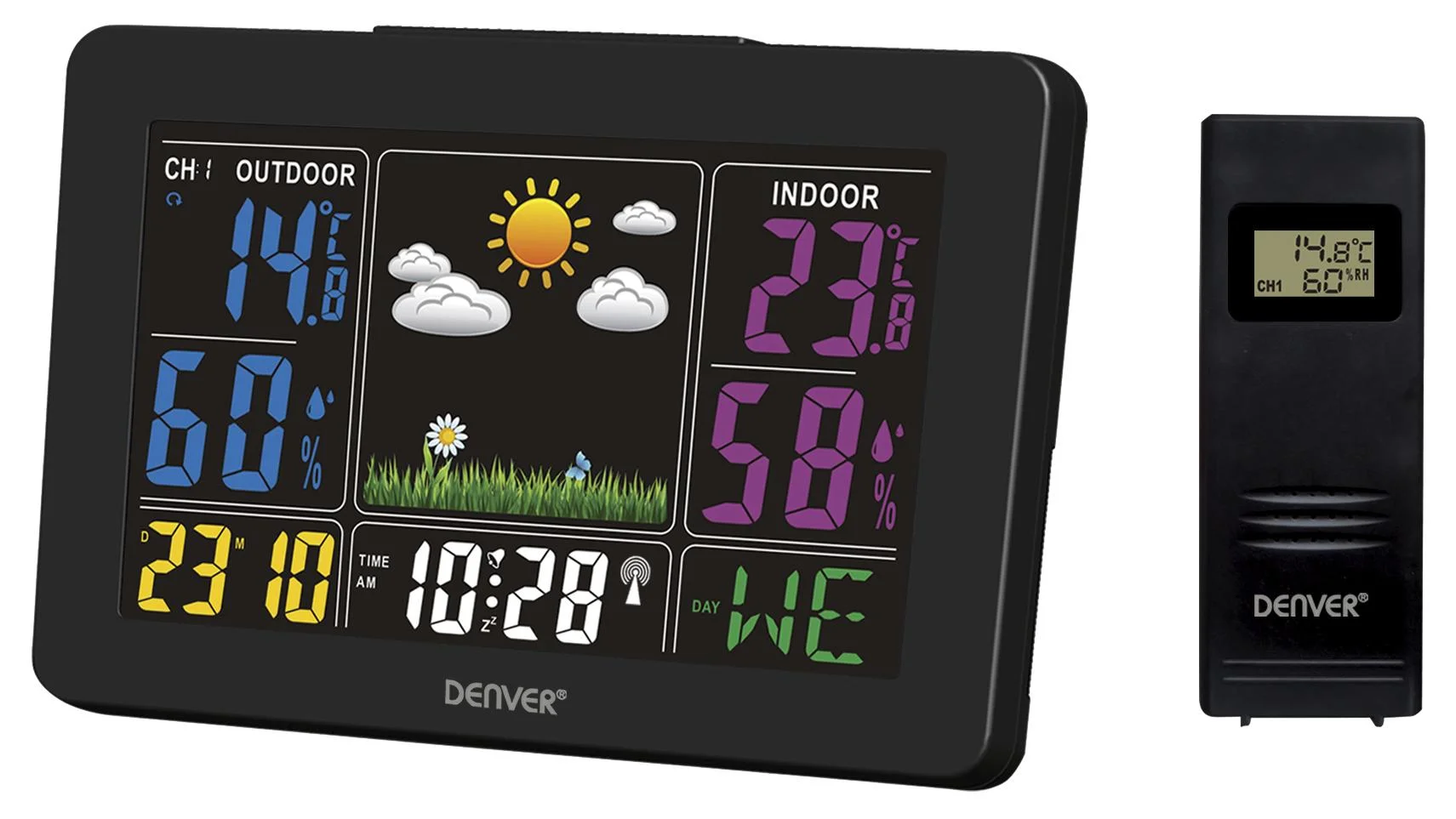 Wetterstation mit Farbdisplay und Funkuhr
