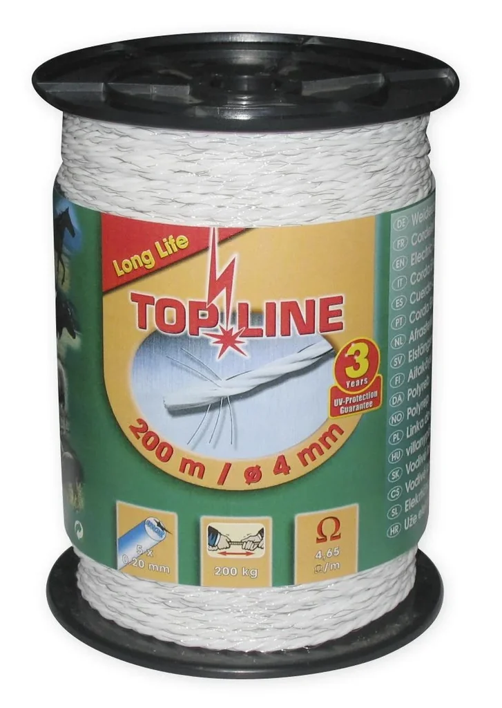 Elektroseil "Top Line", weiß, 200 m