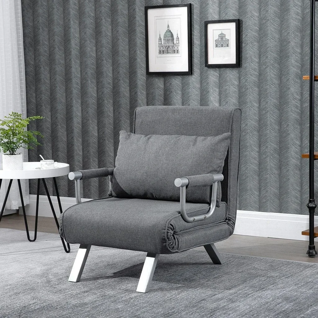 Schlafsofa mit Armlehne 3-in-1 Schlafsessel Gästebett Klappmatratze Klappbett Chaiselongue Multifunktion