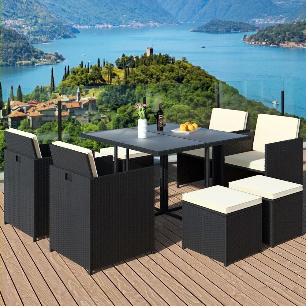 Garten-Set - Lounge-Set 21-tlg. Stühle, Tisch, Kissen, Hocker