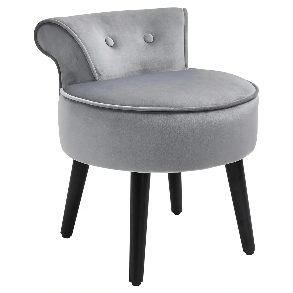 Fußhocker moderner Sitzhocker mit Rücklehne Ottomane für Schlafzimmer Wohnzimmer Velvet-feel Fabric Tannenholz Schaumsto