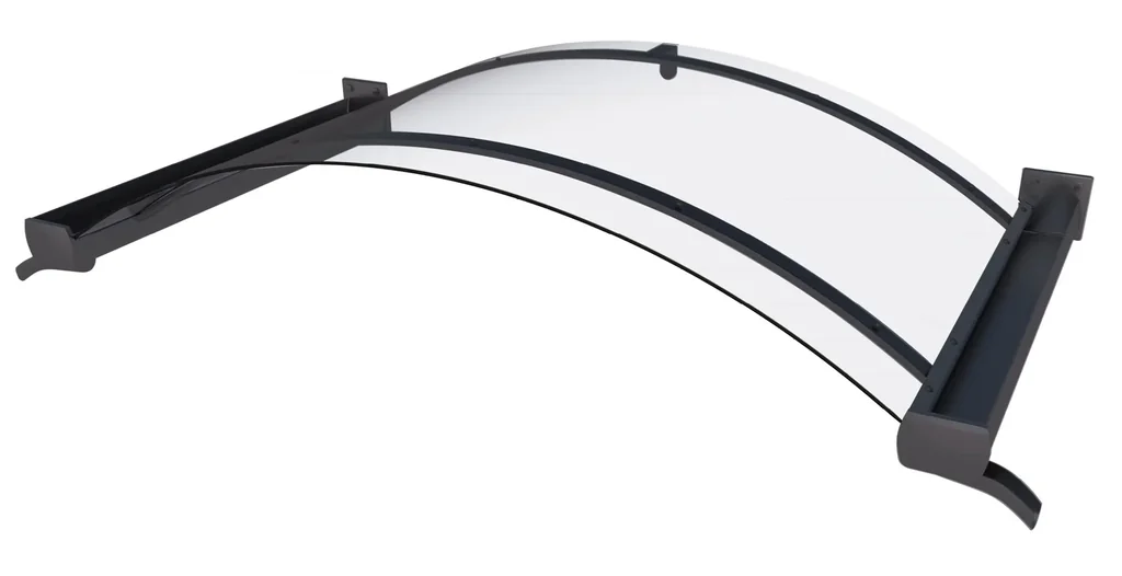 Bogenvordach Typ BV/B 200, 200 x 90 x 30 cm, Anthrazit, 4 mm klar