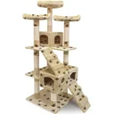 Kratzbaum 175 cm beige mit Beinmuster