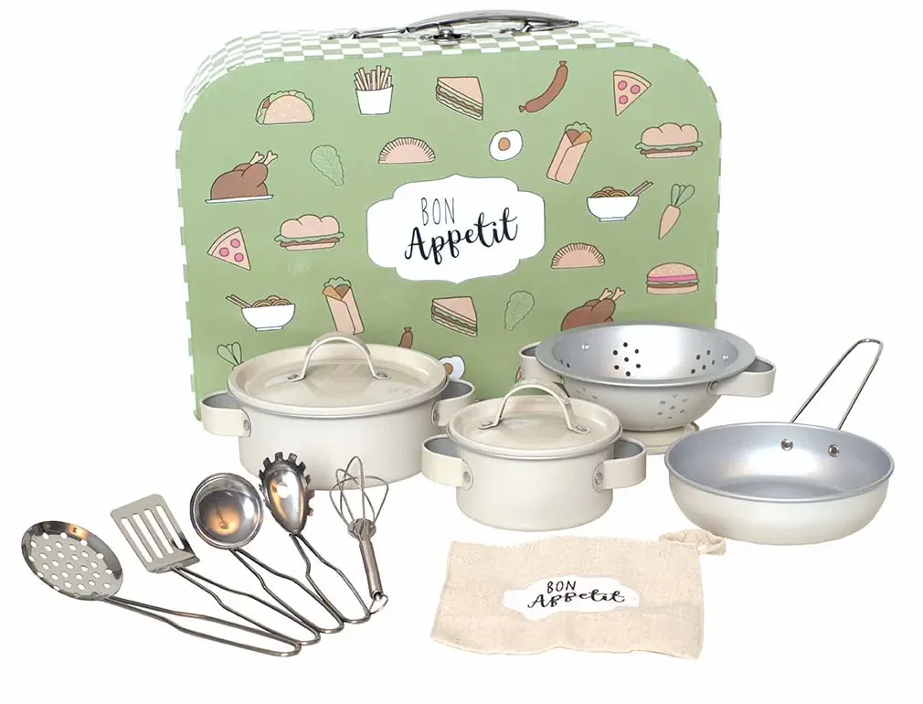 Jabadabado Kinderküchen Zubehör, Spielküche Zubehör - Kinderkoffer Küchenset