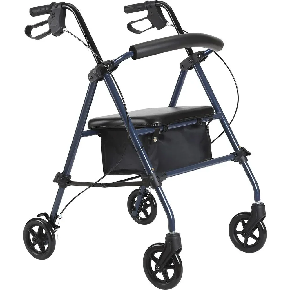 Rollator Gehhilfe Laufhilfe für Senioren höhenverstellbar faltbar Stahl Schwarz