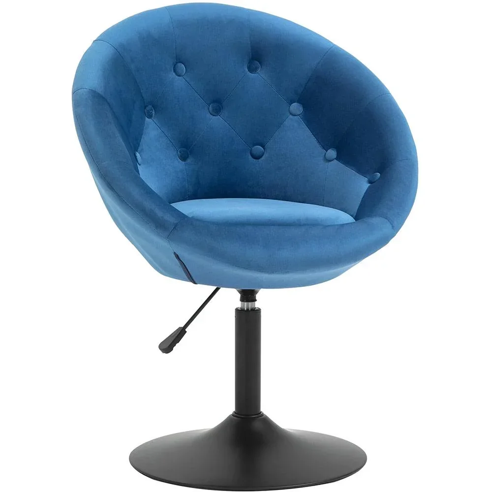 Loungesessel im Velvet Look Blau