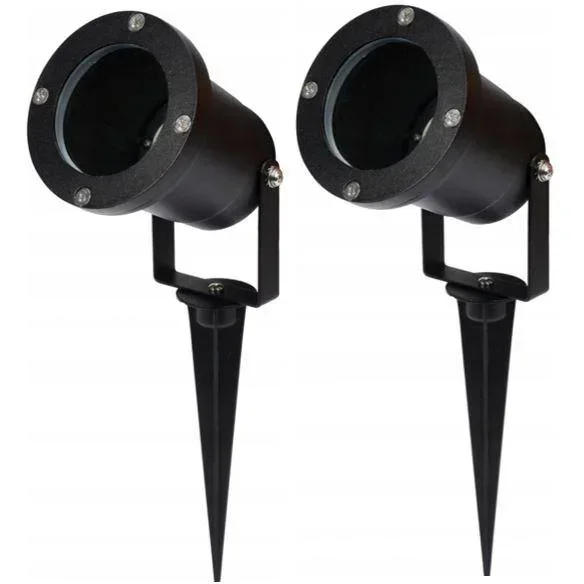 Gartenstrahler GU10 - 2 Stück - IP54 - Schwarz - 35W - Schwenkbarer Kopf