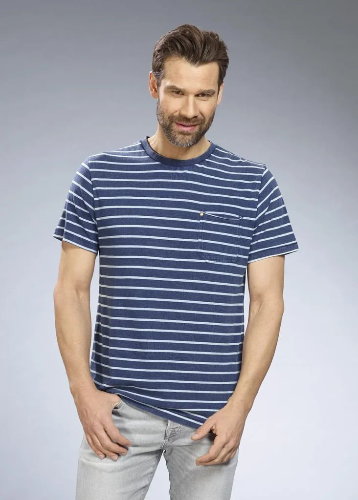T-Shirt, Farbe blau gestreift, Gr.M