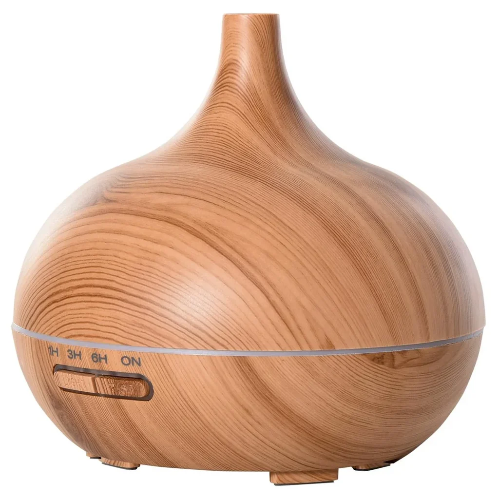 Aroma Diffuser Luftbefeuchter mit 7 Farben LED Lichter für Zuhause Büro Schlafzimmer Ätherische Öle 400 ml Natur