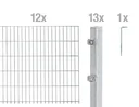 Doppelstabmattenzaun Komplettset, feuerverzinkt, Höhe 160 cm, Länge 24 m