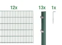 Doppelstabmattenzaun Komplettset, grün, Höhe 120 cm, Länge 24 m