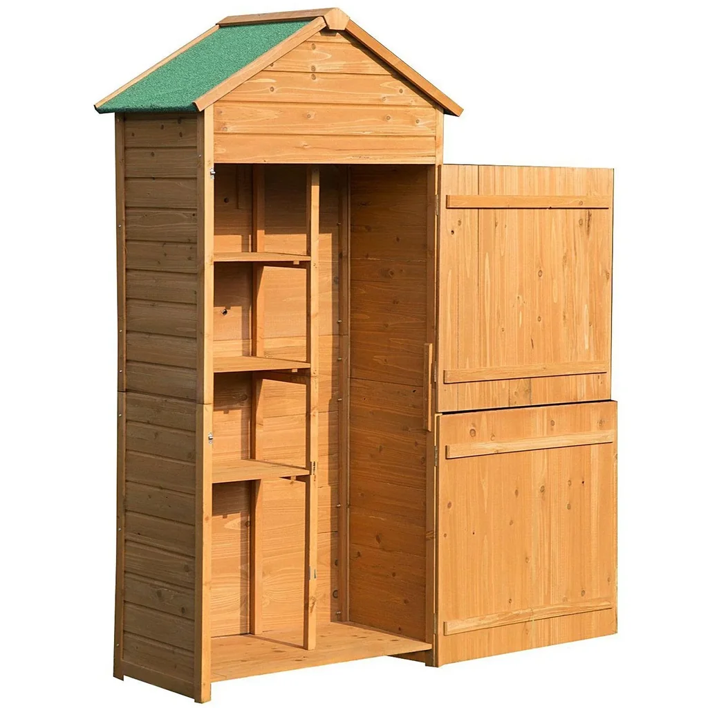 Gartenschrank Gartengerät Massivholz 90 x 50 x 190 cm