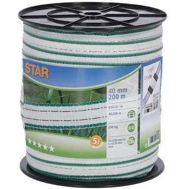 Sternband, 40 Mm, Weiß/Grün, 4Xcu 0,30+6X Edelstahl 0,30