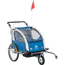 Kinderanhänger 2 in 1 Fahrradanhänger Jogger 360° Drehbar Blau-Grau