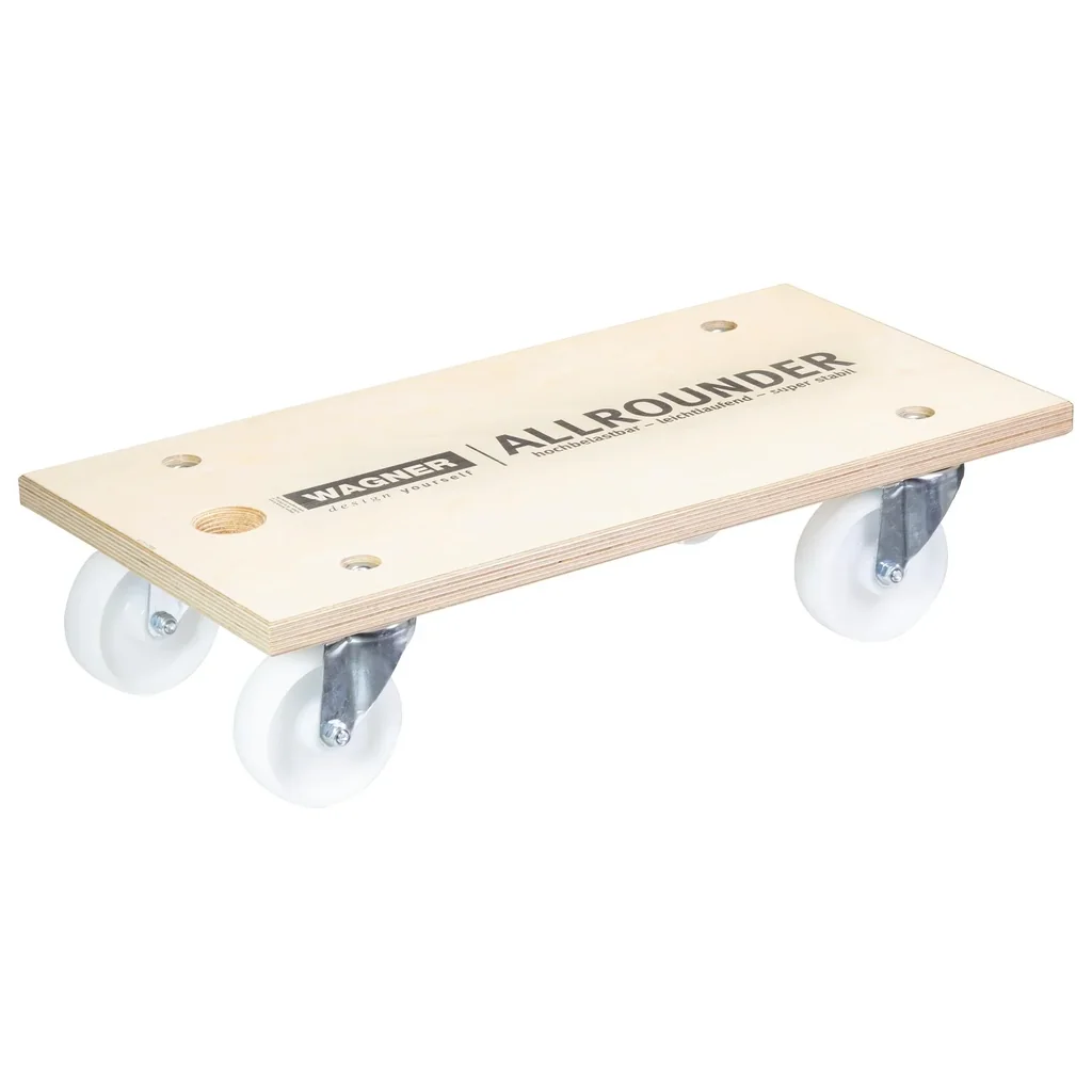 Transporthilfe MM 1127, 59 x 30 x 14,5 cm, harte Rollen Ø 100 mm, Rollenlager, Multiplex Birke FSC®, Tragkraft 500 kg