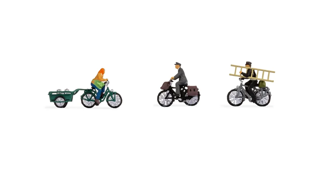 Radfahrer, 3 Figuren, Spur H0
