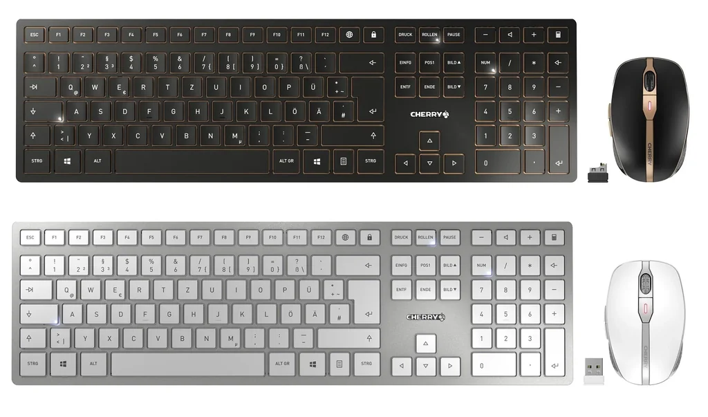 Kabelloses Tastatur-Maus-Set DW 9000 SLIM schwarz