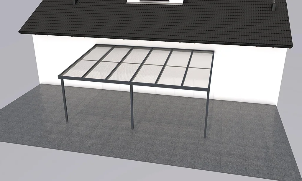 Terrassendach Premium, anthrazit, 6110 x 4060 mm - Klima blue