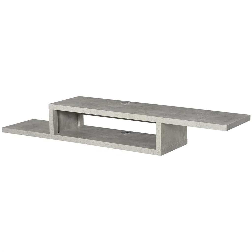 TV Hängeschrank Lowboard Hängeboard Fernsehschrank Multimedia Konsole Spanplatte Zementgrau 152,4 x 29,8 x 21 cm