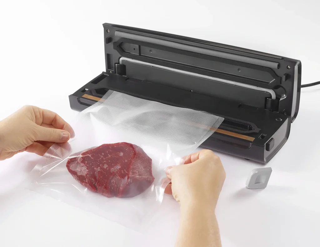Edelstahl Kompakt-Vakuumierer, 130 Watt inklusive Etiketten, 100 Stück