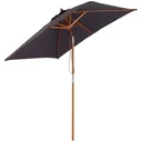 Sonnenschirm Knickbarer Gartenschirm Strandschirm 3-stufig einstellbar Tannenholz+Polyester Dunkelgrau 200 x 150 x 230 c