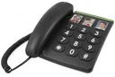 Schnurgebundenes Großtastentelefon PhoneEasy 331ph schwarz mit optischer Anrufsignalisierung, 3 Direktwahl-Fototasten
