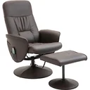 Massagesessel mit Fußhocker Relaxsessel Massagesessel TV-Sessel145°-Neigung Kunstleder Braun 76 x 81 x 105 cm