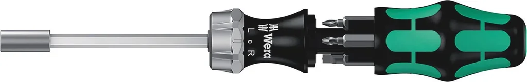 Schraubendreher mit Ratschenfunktion und Bit-Magazin