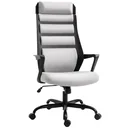 Bürostuhl Ergonomischer Drehstuhl mit Wippenfunktion Armlehne höhenverstellbar Kunstleinen Stahl Grau+Schwarz 60 x 64 x