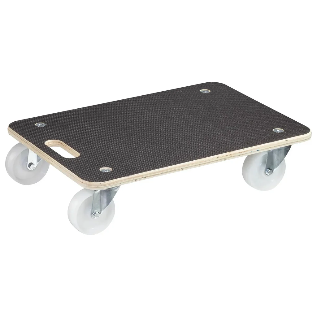 Transporthilfe MM 1614, 59 x 39 x 13,5 cm, harte Rollen Ø 100 mm, Rollenlager, Platte Maxigrip FSC®, 400 kg Tragkraft