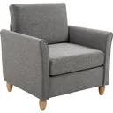 Einzelsofa Polsterstuhl abnehmbar mit Kissen 200 kg-Belastbarkeit Leinenbezüge Schaumstoff Hellgrau 82 x 65 x 78 cm