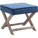Fußhocker Sitzhocker Fußbank Sitzbank Chesterfield Polsterhocker Fußablage Samt blau 49,5 x 45 x 41 cm