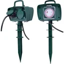 VT-1112-3 Gartensteckdose mit Zeitschaltuhr - 3 Meter - schwarz -IP44