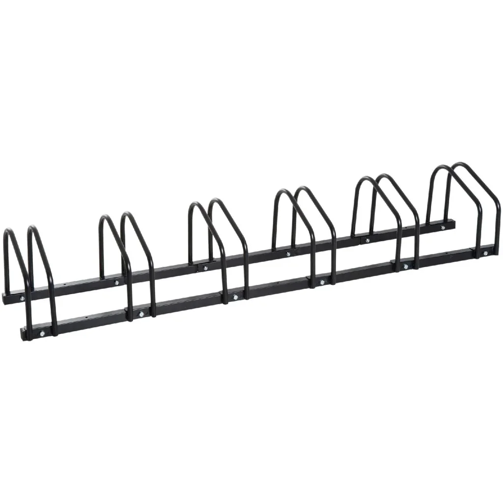 Fahrradständer Aufstellständer 6 Fahrräder Schwarz