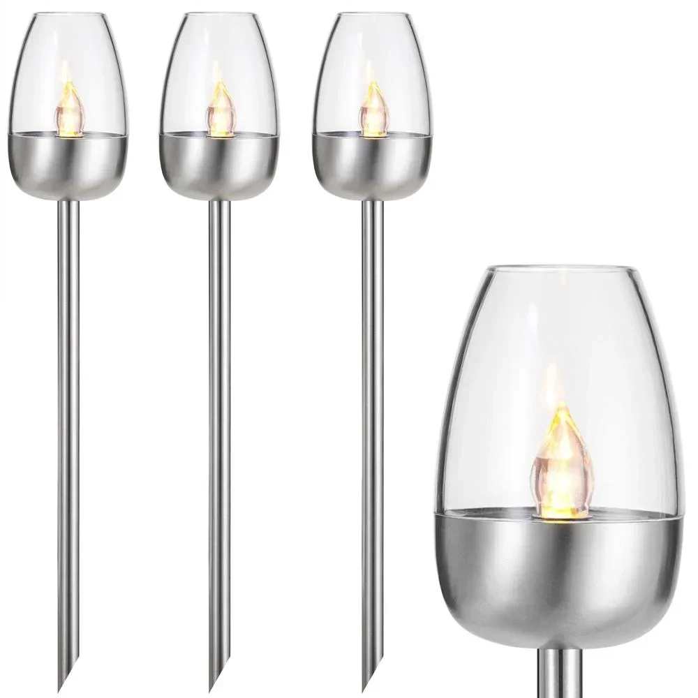 Solarleuchten 3er-Set Edelstahl 38cm