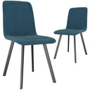 Esszimmerstühle 2 Stück blau Samt